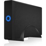 ICY BOX IB-377U3 Externes Gehäuse für 1x 3,5 Zoll Festplatte, USB 3.0 Anschluss (UASP), Aluminium, SATA-III (6 Gbit-s), Schwarz