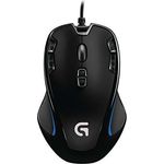 Logitech G300s Gaming Maus, 2500 DPI Sensor, USB-Anschluss, RGB-Beleuchtung, 9 Programmierbare Tasten, Taste zur DPI-Umschaltung, Benutzerdefinierte Spielprofile, Leichtgewicht, PC-Mac