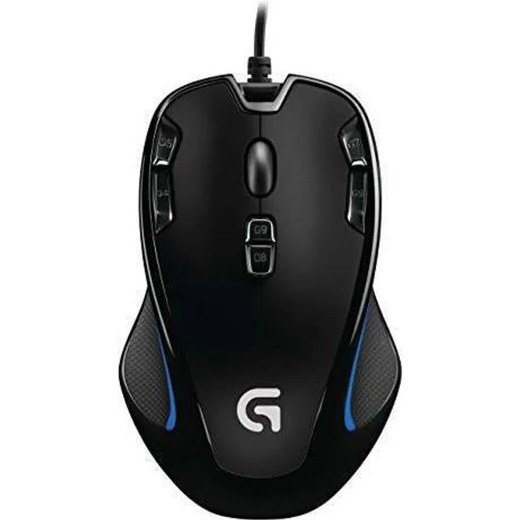 Logitech G300s Gaming Maus, 2500 DPI Sensor, USB-Anschluss, RGB-Beleuchtung, 9 Programmierbare Tasten, Taste zur DPI-Umschaltung, Benutzerdefinierte Spielprofile, Leichtgewicht, PC-Mac