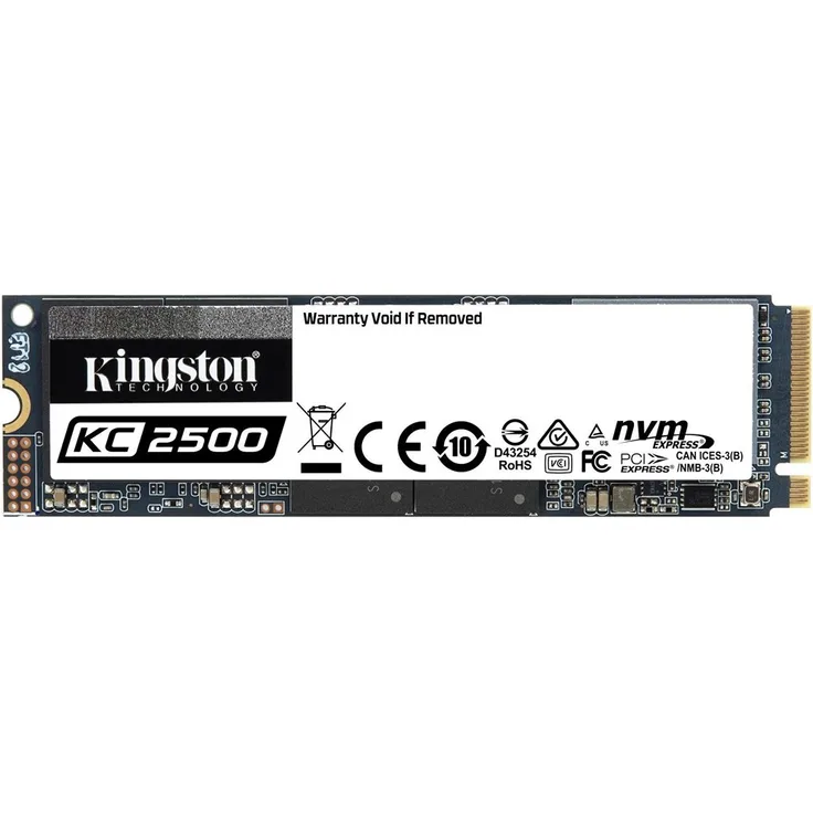 Kingston KC2500 - Solid-State-Disk - verschlüsselt - 500 GB - intern - M.2 2280 - PCI Express 3.0 x4 (NVMe) - 256-bit AES-XTS - Self-Encrypting Drive (SED), TCG Opal Encryption 2.0 (SKC2500M8/500G)