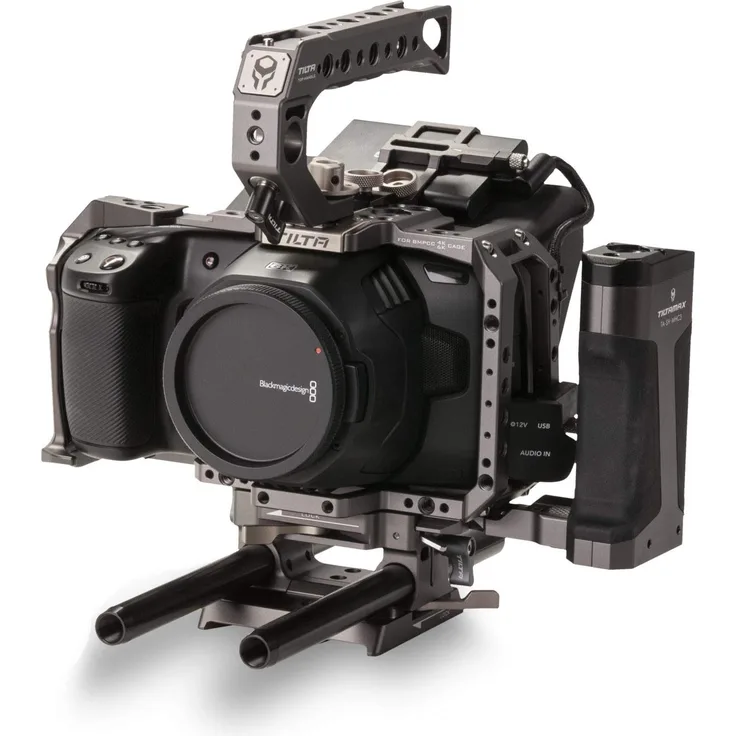 (Tilta Gray) TILTA TA-T01-A-G BMPCC 4K / 6K Kamera Käfig Tactical Camera Cage Blackmagic Pocket Cinema Camera 4K / 6K Rig (Tactical Kit)