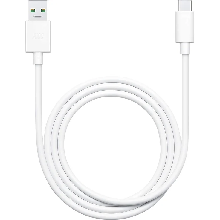 Oppo VOOC USB C Kabel , schnelles Aufladen und Synchronisation, geeignet für Samsung Galaxy/Huawei/Oppo/Xiaomi/Apple MacBook, 1 m, Ladekabel/Datenkabel, weiß – Bild 1