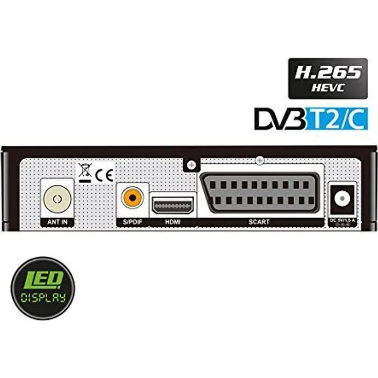 Edision proton T265 LED DVB-T2 HD H.265 HEVC Full HD Hybrid FTA Receiver HDTV DVB-T2/DVB-C DISPLAY HDMI SCART S/PDIF USB 2.0 – Bild 3