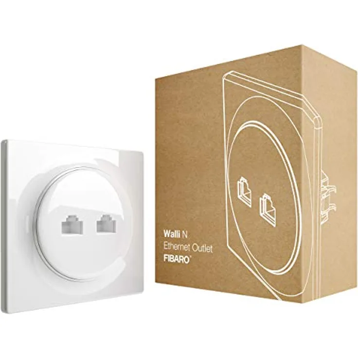 FIBARO Walli N Ethernet Outlet - Netzwerkdose Unterputz 2x RJ45 cat.6 10 Gigabit, FGWEEU-021