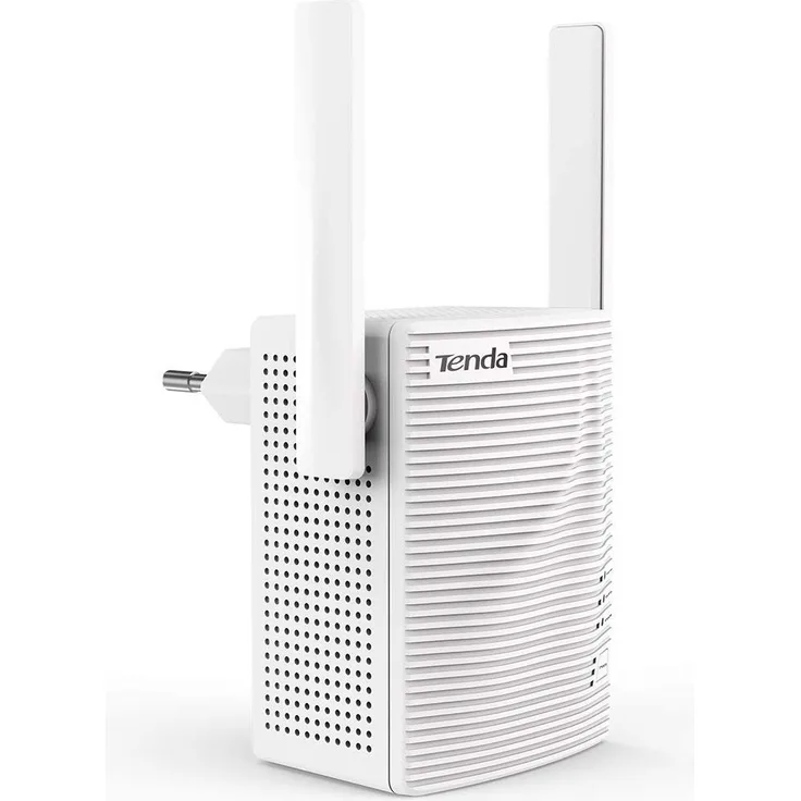 Tenda A15 AC750 Dual-Band WLAN Repeater (433 MBit-s 5GHz, 300 MBit-s 2,4GHz, 1x LAN Port, WPS, bis zu 180m² Abdeckung, Status LED, 2x Antennen, AP Modus, kompaktes Design, Plug&Play) weiß