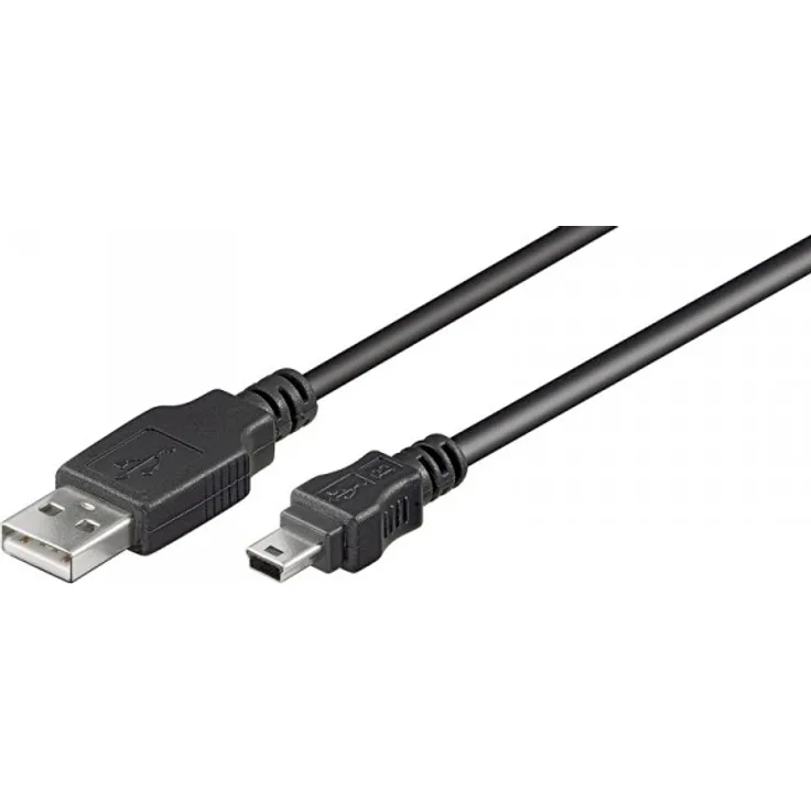 Goobay Wentronic USB B 5 Pin 180 1.8 m 1.8 m USB A Mini-USB B männlich männlich schwarz Kabel USB  Kabel USB (1,8 m, USB A, Mini-USB B, männlich-männlich, schwarz)