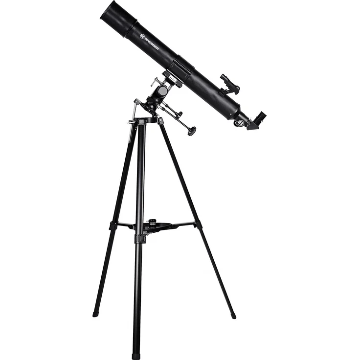 Bresser Refraktor Teleskop Taurus NG 90-900 mit Sonnenfilter, MPM Montierung, 3-Bein-Stativ und Smartphone Kamera Adapter zur Himmels- und Sonnenbeobachtung, schwarz – Bild 1