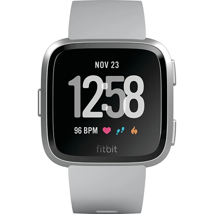Fitbit Versa, Gesundheits & Fitness Smartwatch mit Herzfrequenzmessung, 4+ Tage Akkulaufzeit & Wasserabweisend bis 50 m Tiefe, Grau – Bild 2