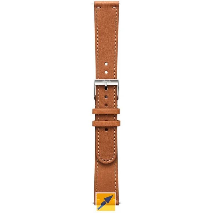 Withings Erwachsene Lederarmband, Braun & Silber – Bild 1