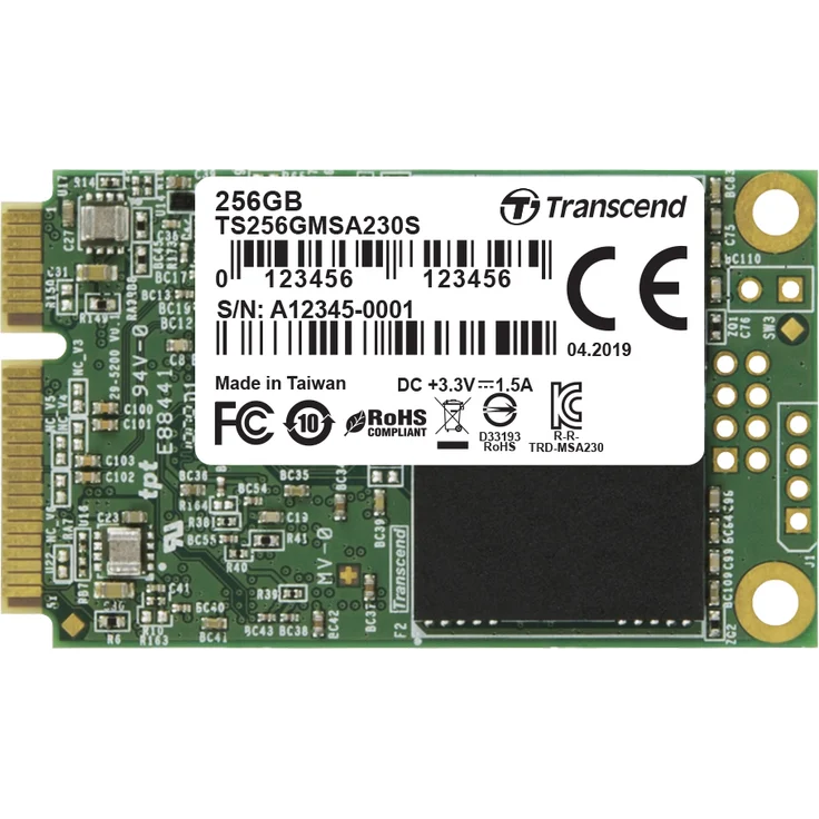 Transcend 230S - Solid-State-Disk - 256 GB - intern - mSATA - SATA 6Gb/s (TS256GMSA230S) – Bild 3