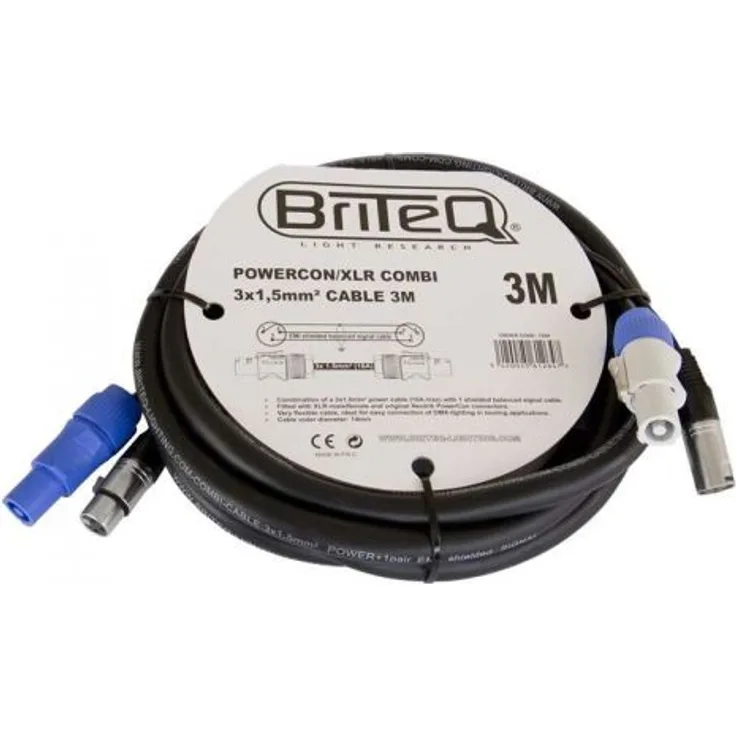 Briteq Powercon/XLR PRO Kombi Kabel 3,0 Mete