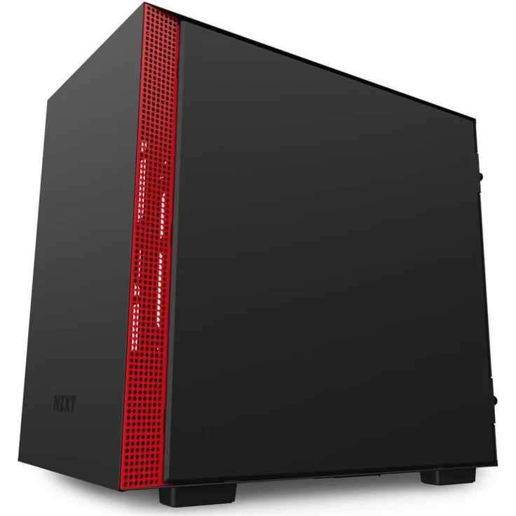 NZXT H210 - Mini-ITX-Gehäuse für Gaming-PCs - Front USB-C Port - Tempered Glass-Seitenfenster - managementsystem - Für Wasserkühlung nutzbar - Schwarz-Rot – Bild 1
