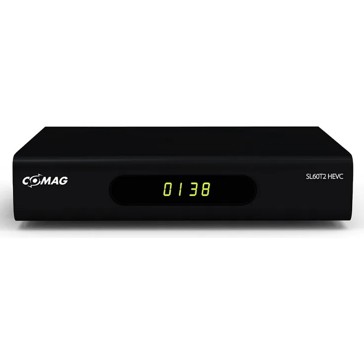Comag SL60T2 Full-HD HEVC DVBT-T2 Receiver, PVR Ready, H.265, HDTV, HDMI, IRDETO Zugangssystem für Freenet TV, Mediaplayer, USB 2,0, 12V, schwarz