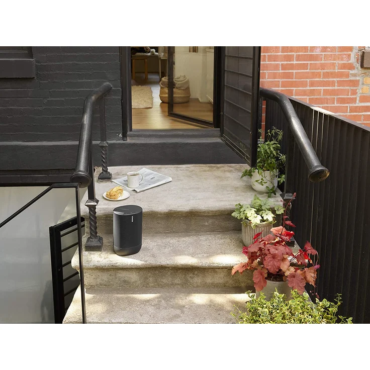 Sonos Move Multiroom-Lautsprecher mit Alexa, Google Assistant, wetterfest, stoßfest, geeignet für Indoor, Outdoor, schwarz – Bild 10