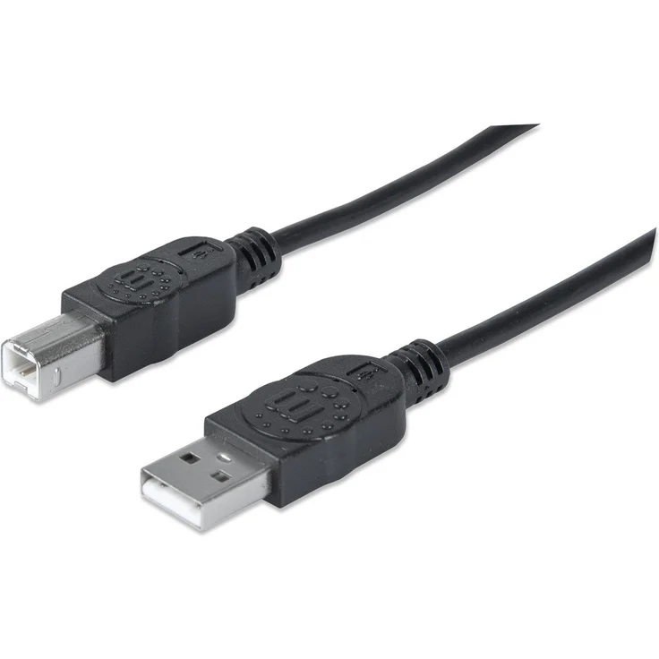 Manhattan 337779 Hi-Speed USB 2.0 Anschlusskabel (Typ A-Stecker auf Typ B-Stecker) 5 m schwarz – Bild 1