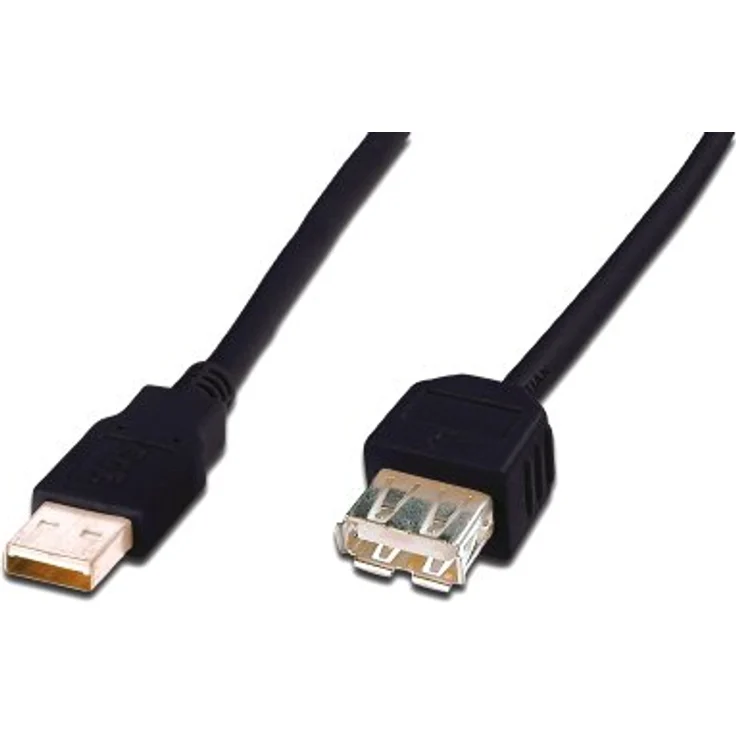 Planet ASSMANN - USB-Verlängerungskabel - USB Typ A, 4-polig (M) - USB Typ A, 4-polig (W) - 1.8 m (USB / Hi-Speed USB) - Schwarz (AK-300202-018-S) – Bild 1