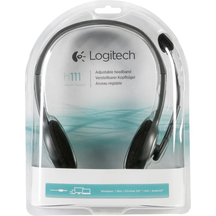 Logitech H111 Kopfhörer mit Mikrofon, Stereo-Headset, Mikrofon und Kopfbügel verstellbar, weiche Ohrpolster, 3,5mm Klinke, 1,8 m Kabel, plattformübergreifend kompatibel, PC/Mac/Laptop/Tablet/Smartphone, VoIP-Headset, grau – Bild 10
