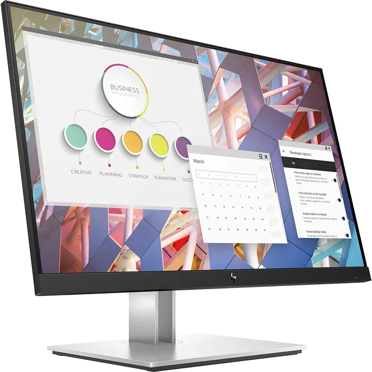 HP E24 G4 - 23,8 Zoll, Full HD (1920 x 1080), IPS-Panel, 60Hz, 5ms, 250cd/m² (9VF99AA) – Bild 3