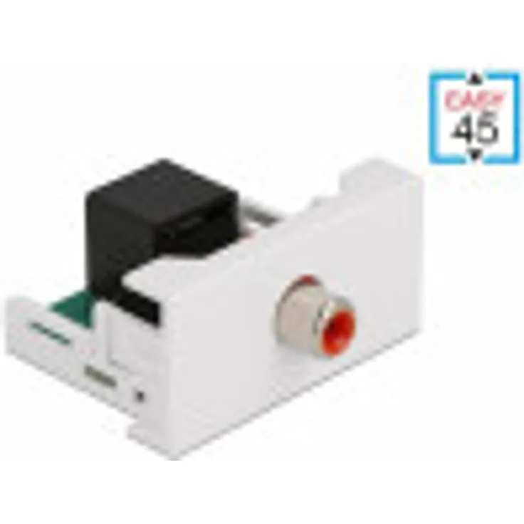 Delock Easy 45 Modul Cinch Buchse zu RJ45 Buchse 22,5 x 45 mm