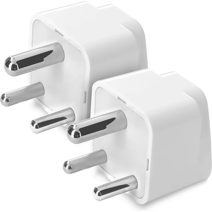 Kwmobile 2x Reiseadapter Typ D - Weiß