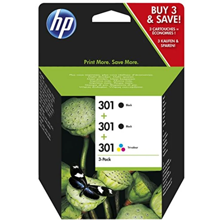 HP 301 Multipack Original Druckerpatronen (2x schwarz, 1x Farbe) für HP Deskjet, HP Officejet, HP ENVY – Bild 1
