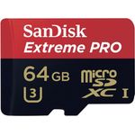 Sandisk 64GB, Extreme PRO microSDXC UHS-I (SDSDQXP-064G-G46A)