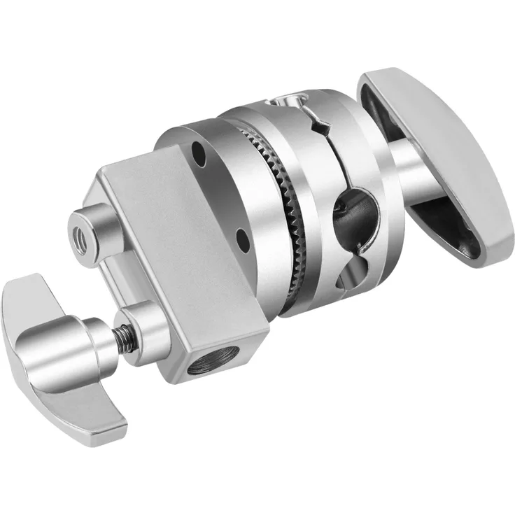 Neewer Multi Funktionelle Robuster 2,5 Griff Kopf Swivel Head Halter Adapter für Light Stand, Verlängerung Boom Arm und andere Fotografische Ausrüstung mit 1/2,1/4,3/8,5/-Halterung (Silber)