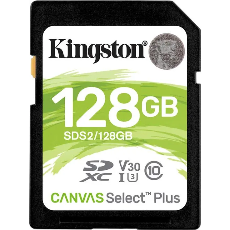 Kingston microSDHC Canvas Select Plus Speicherkarte (16 GB, 100 MB/s, A1, Class 10, UHS-I, inkl. Adapter) 128 GB