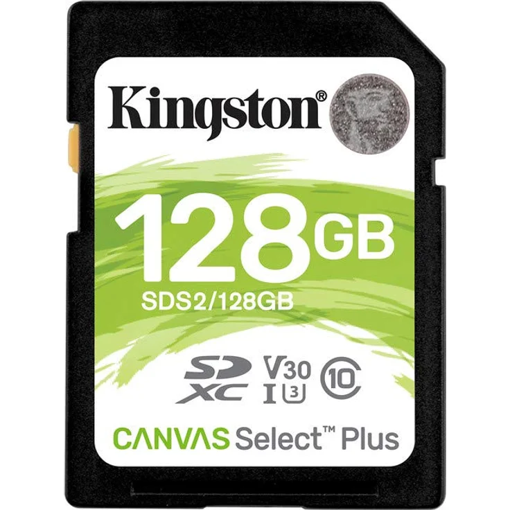 Kingston microSDHC Canvas Select Plus Speicherkarte (16 GB, 100 MB/s, A1, Class 10, UHS-I, inkl. Adapter) 128 GB