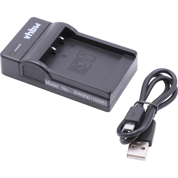 vhbw Micro USB Ladegerät Ladekabel passend für Kamera Akku Casio Exilim EX-H30, EX-Z2000, EX-Z2300, EX-ZR10.