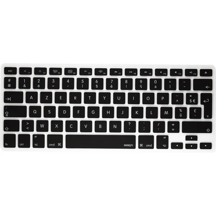 MiNGFi Französisch Tastatur Schutzhülle/Decke AZERTY für MacBook Pro 13 '15' 17 'und Air 13 gehabt/ISO Keyboard Verfügung Silikon Skin – Schwarz/Black