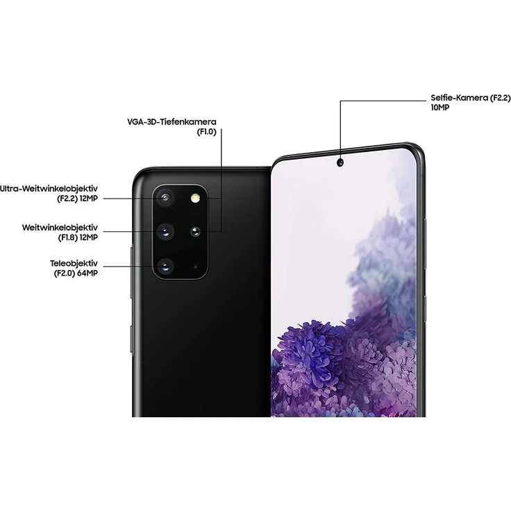 Samsung Galaxy S20+ Smartphone 16,95cm Pixel (6,7 Zoll) Dynamic AMOLED-Display, 128GB interner Speicher, 12GB RAM, Hybrid-SIM, Android, Cosmic Black – Bild 5