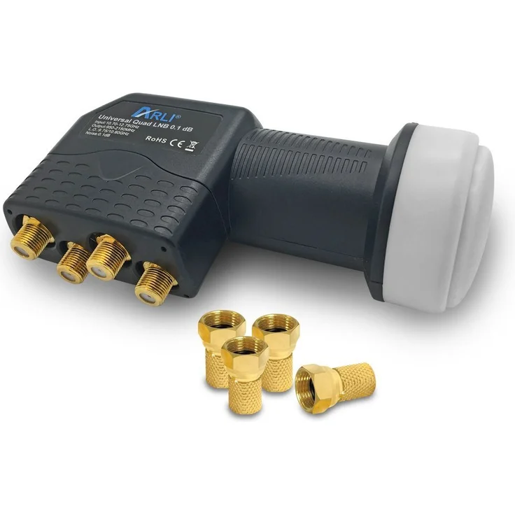 ARLI Universal-Quad-LNB (für 4 Teilnehmer), 4x F-Stecker Set - Pack - 10625 – Bild 1