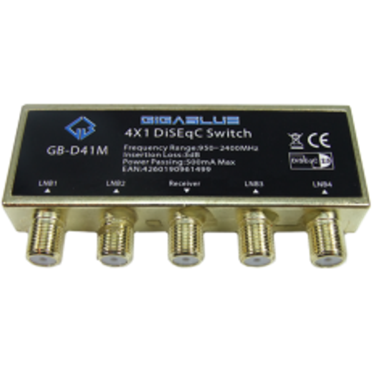 GigaBlue DiseqC Schalter 4/1 Gold 2 Sat 1 Teilnehmer GB-D41M HD HDTV