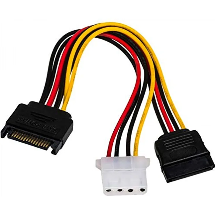 Akyga AK-CA-32 SATA Stecker auf Molex Buchse-SATA Buchse Adapter Kabel 15cm