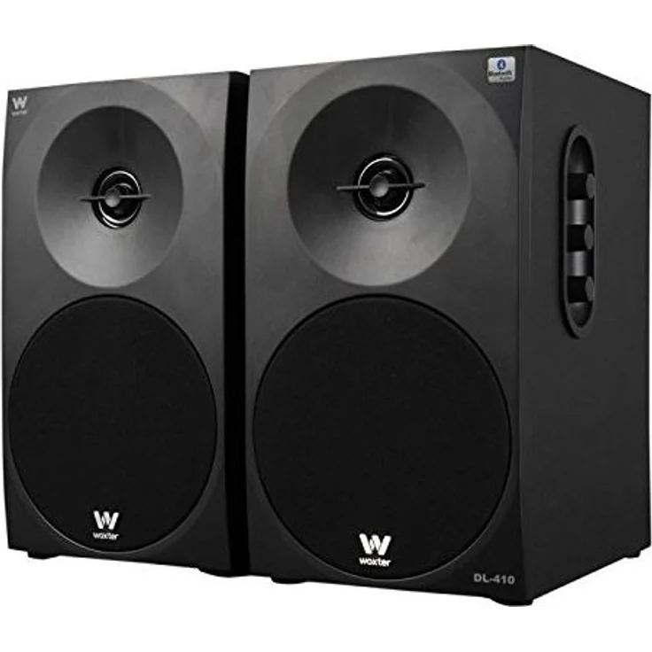 Woxter Dynamic Line 410 BT - Stereo 2.0 (150W Leistung, Bluetooth, Holz, 4, Woofer, 2 Hochtöner, 3,5 mm, RCA, Bassreflex-Control (Lautstärke, Höhen, Bass) Lautsprecher, Schwarze Farbe – Bild 1
