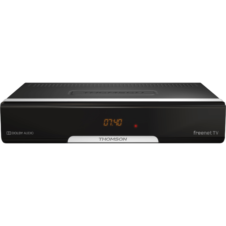 Thomson THT740 DVB-T2 Receiver für digitales Antennenfernsehen mit freenet TV FullHD, HDMI, USB, SCART, nur für DE geeignet, 3 Jahre schwarz