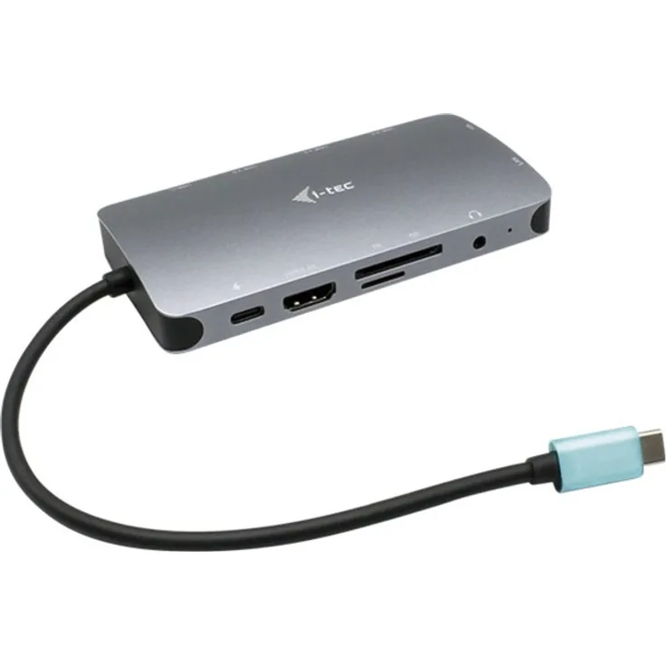 i-tec USB-C 4K Metall Nano Docking Station 1x HDMI 1x VGA 1x GLAN 1x USB-C 3X USB 3.1 1x SD-MicroSD 1x Audio Power Delivery 100W für Windows MacOS Android ChromeOS