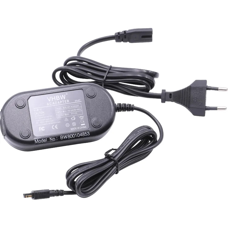 vhbw 220V Netzteil Ladegerät Ladekabel 10W (5V/2.0A) für Kamera Nikon CoolPix L100, L110, L120, L810, L820 u.a. wie EH-67.