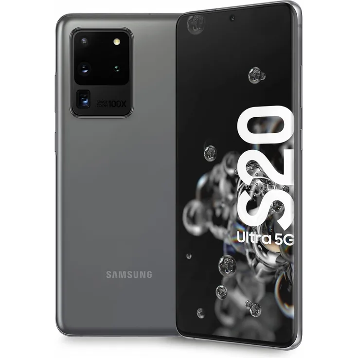 Samsung Galaxy S20 Ultra 5G Smartphone 17,44cm (6,9 Zoll) Dynamic AMOLED-Display, 128GB interner Speicher, 12GB RAM, Hybrid-SIM, Android, Cosmic Gray