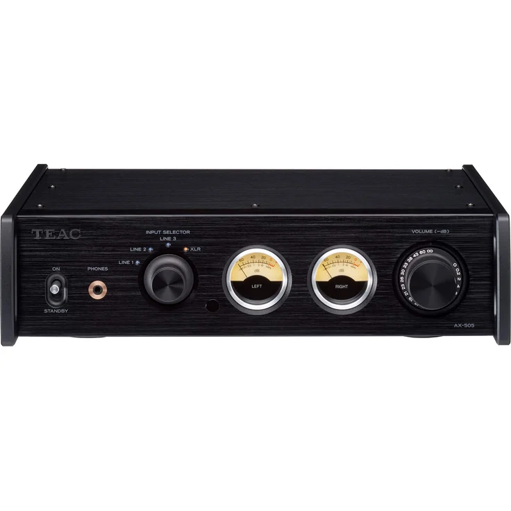 Teac AX-505-B Stereo Vollverstärker (115 Watt je Kanal, Stromsparfunktion, Kopfhörerverstärkerschaltung, Cinch-Eingang) Schwarz – Bild 1