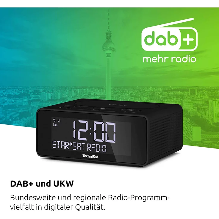 TechniSat DIGITRADIO 52 Radiowecker mit Wecker, LCD-Display, anthrazit – Bild 4