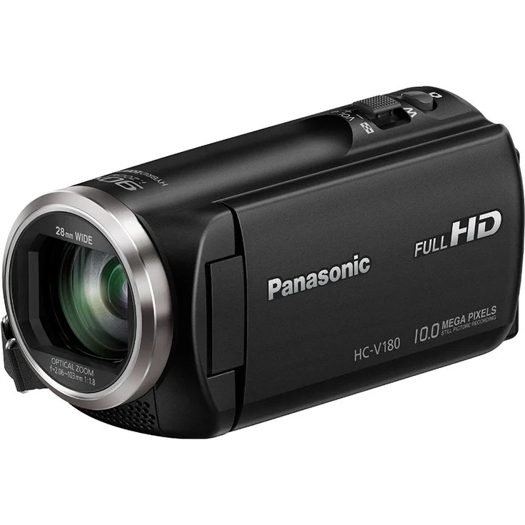 Panasonic HC-V180EG-K Full HD Camcorder (1-5, 8 Zoll Sensor, Full HD, 50x optischer Zoom, 28 mm Weitwinkel, opt. 5-Achsen Bildstabilisator Hybrid OIS+) schwarz – Bild 2