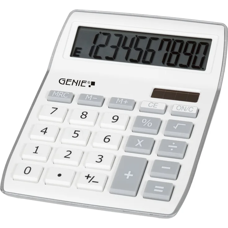 Genie 840 S 10-stelliger Tischrechner (Dual-Power (Solar und Batterie), kompaktes Design) silber