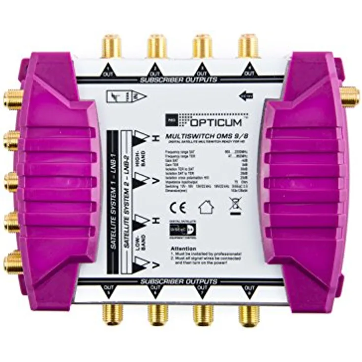 Opticum OMS 9-8p Line Multischalter (mit vergoldeten Kontakten) Gold