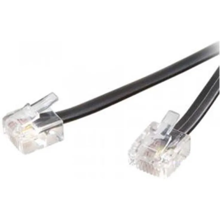 RJ45 8P4C Anschluss-Kabel 6 m Schwarz 12mm Stecker