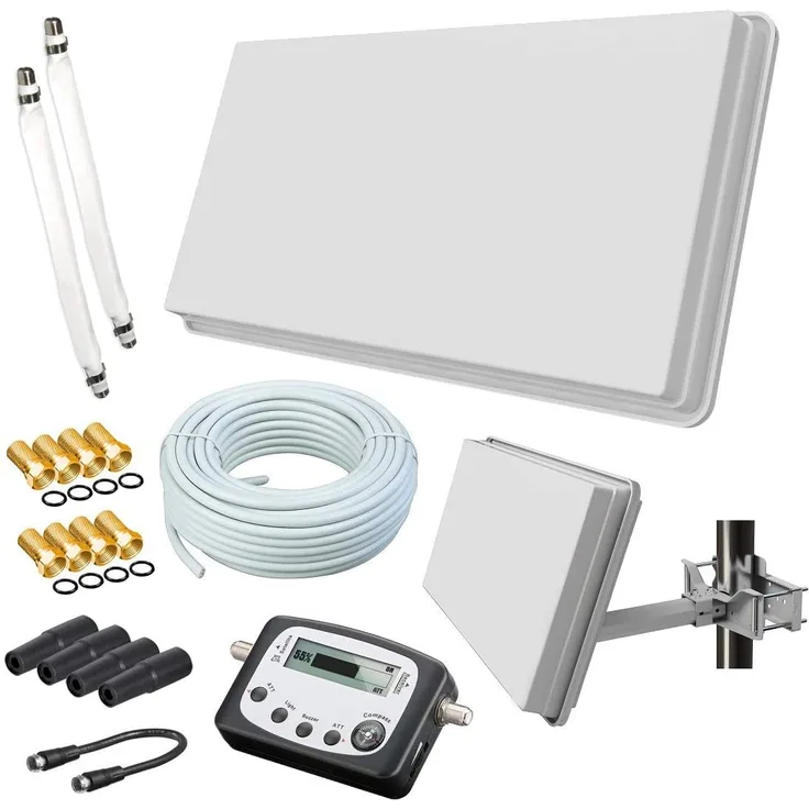 Selfsat Flachantenne HD Sat Anlage (Kabel, Fensterhalterung, Sat-Finder)
