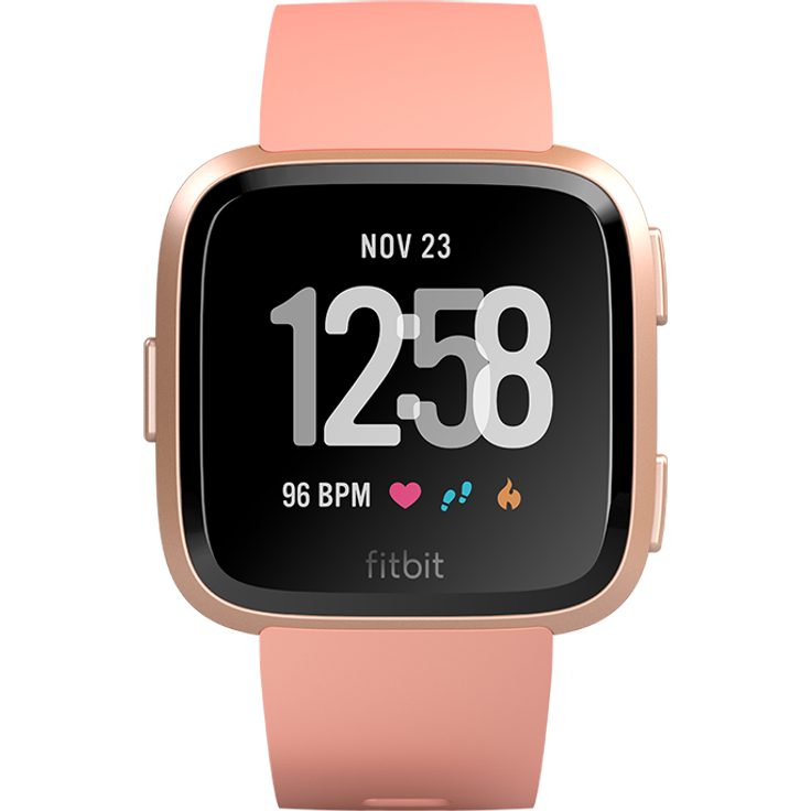 Fitbit Versa Smartwatch Damen, S/L, Aluminiumgehäuse, Roségold/Pfirsich – Bild 2
