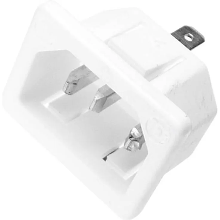 Kaiser 753-ws Kaltgeräte-Steckverbinder 753 Stecker, Einbau vertikal Gesamtpolzahl: 2 + PE 10A Weiß 1St.