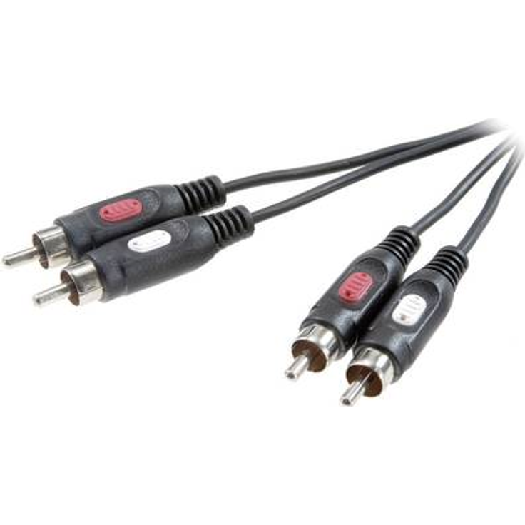 SpeaKa Professional Cinch Audio Anschlusskabel [2x Cinch-Stecker - 2x Cinch-Stecker] 0.50 m Schwarz (SP-7869760)
